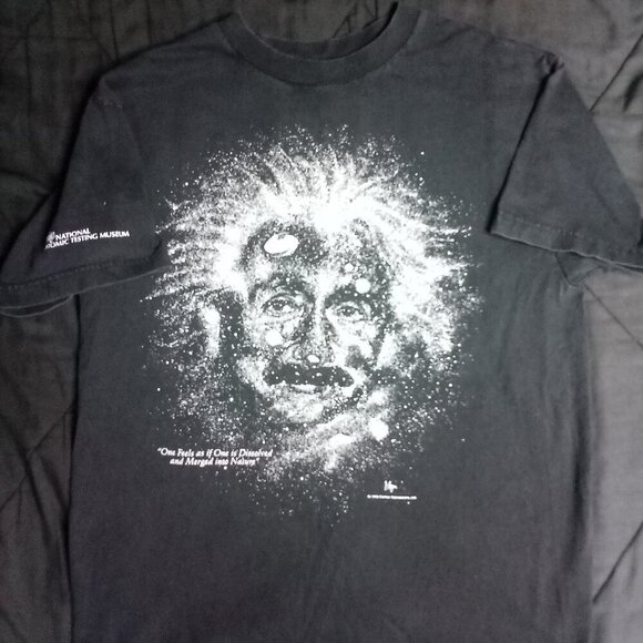 Vintage Albert Einstein Outer Space Stars Portrait T-Shirt - Picture 2 of 6